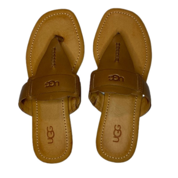 UGG Tan Leather Sandals - Picture 1 of 5